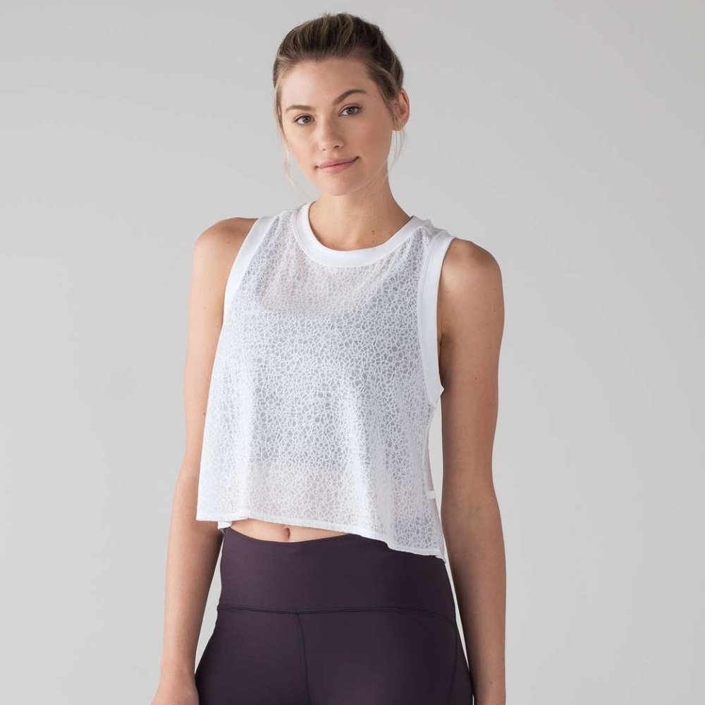 Lululemon Hint of Sheer Tank Top White Size 6
